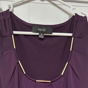 NAIF Deep Purple Top with Gold Detailing